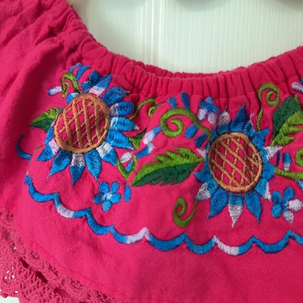 Vibrant Pink Floral Kids Dress